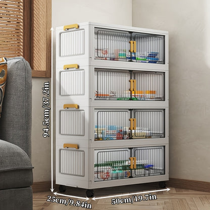 Medicine Cabinet Organizer shown in the 50CM/19.7" D 4 Tiers (Casters) option