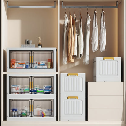 Rolling Clear Medicine Cabinet Organizer with Secure Lid and Stackable Design for Bathroom detail image