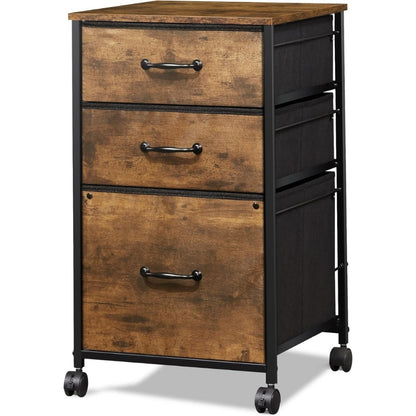 File Cabinet, Mobile with 3 Drawers - Rolling Printer Stand, Fabric Vertical Filing shown in the main product view