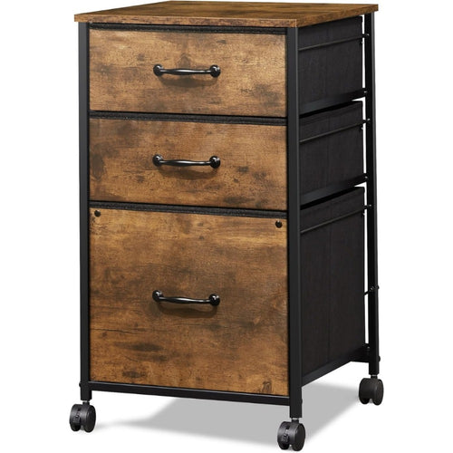 File Cabinet, Mobile with 3 Drawers - Rolling Printer Stand, Fabric Vertical Filing shown in the main product view