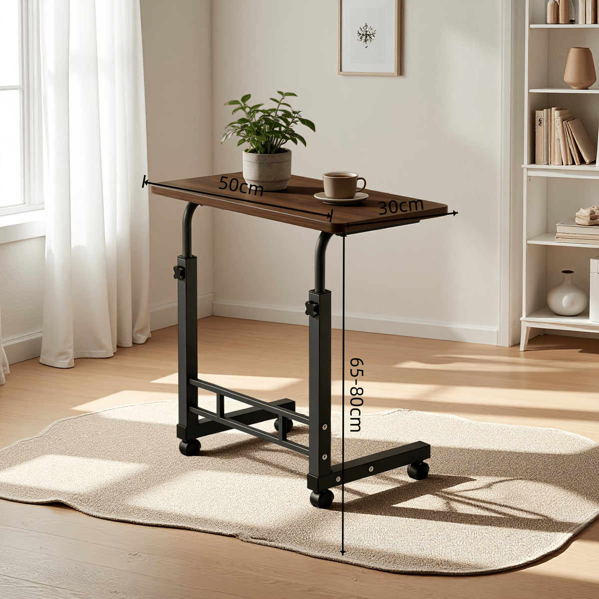 Laptop Desk shown in the 1PCS Single-layer Walnut-colored Table option