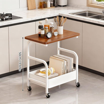 Rolling Metal Kitchen Storage Cart with Rolling Wheels for Organized Everyday Storage detail image - detail view 6