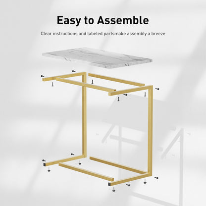 Rolling Metal Side Table with Remote Control, Living Room End Table detail image - detail view 8
