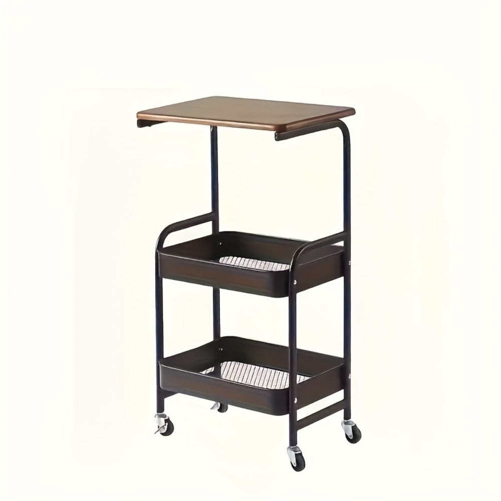 Rolling Metal Storage Cart with Rolling Wheels for Organized Everyday Storage in Bathroom detail image - detail view 3