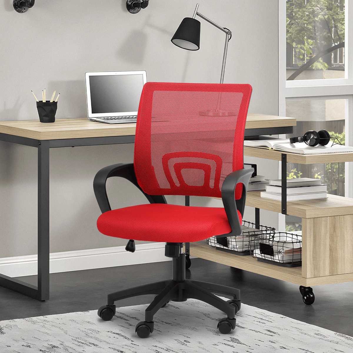 Rolling Office Chair with Armrests and Padded Seat for Home Office detail image - detail view 34