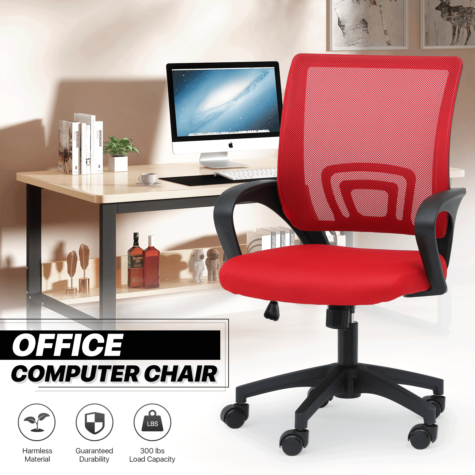 Office Chair shown in the Red option