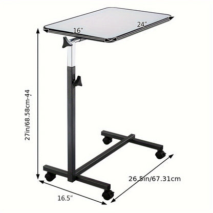 Rolling Overbed Table with Adjustable Height and Rolling Wheels for Living Room detail image - detail view 8