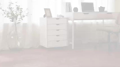 Rolling Wood Dresser with Rolling Wheels for Organized Everyday Storage in Bedroom detail image - detail view 10