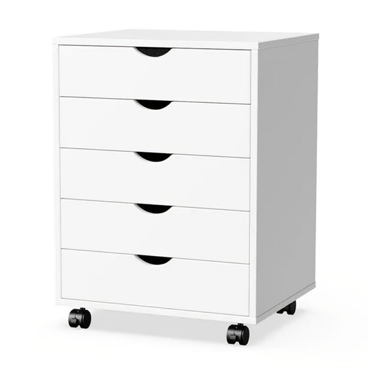 Dresser, Rolling on Wheels with 5 Drawers, Compact Wooden Storage Cabinet for Bedroom shown in the main product view