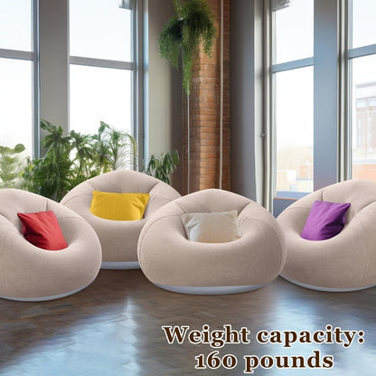 Round Bean Bag Chair, Floor Lounge Chair for Comfortable Everyday Seating in Living Room detail image - detail view 15