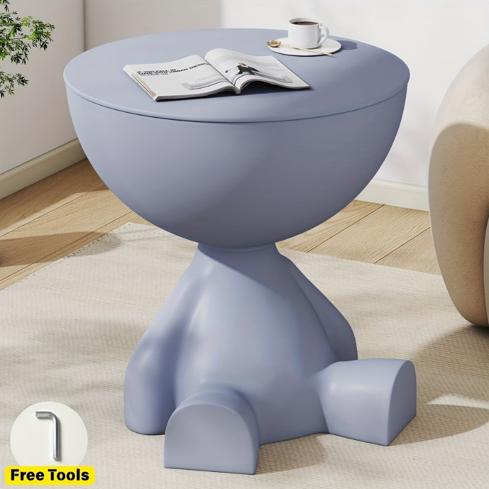 Round End Table with Hidden Storage, Small Sofa Side Table for Living Room detail image - detail view 13