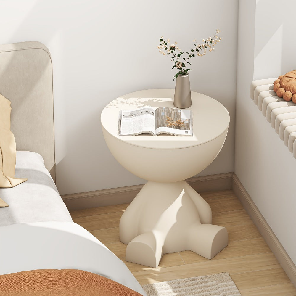 Round End Table with Hidden Storage, Small Sofa Side Table for Living Room detail image - detail view 16