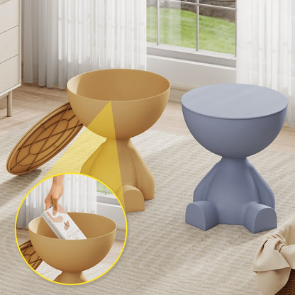 Round End Table with Hidden Storage, Small Sofa Side Table for Living Room detail image - detail view 21