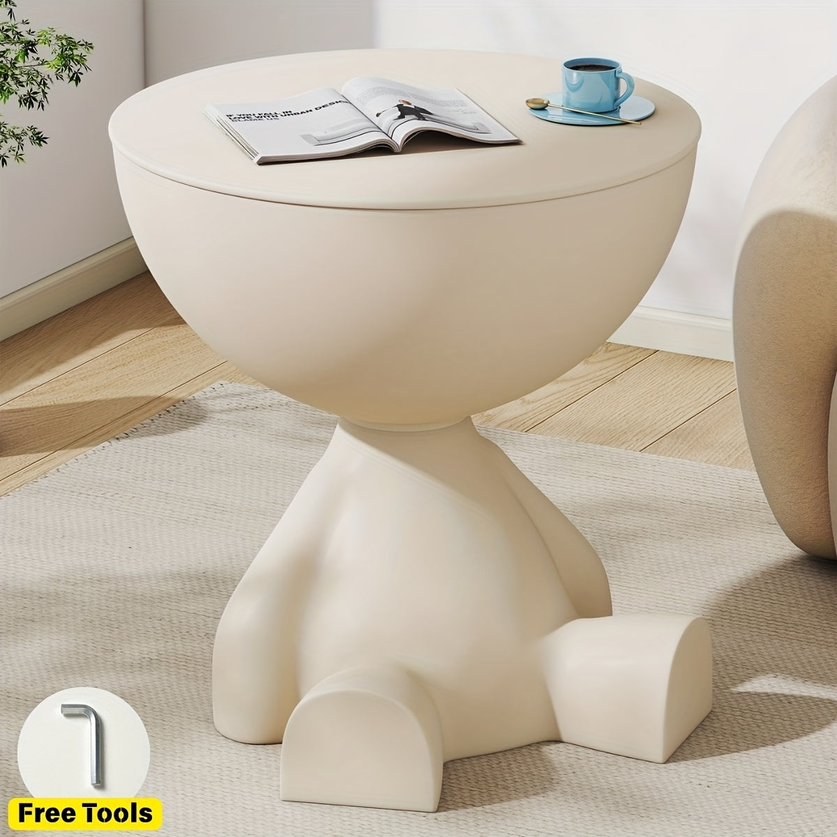 End Table shown in the Off White option