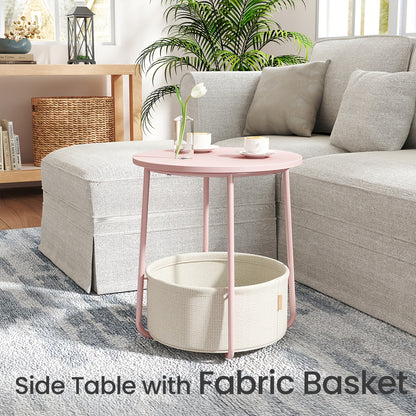 Side Table shown in the Pink And White option