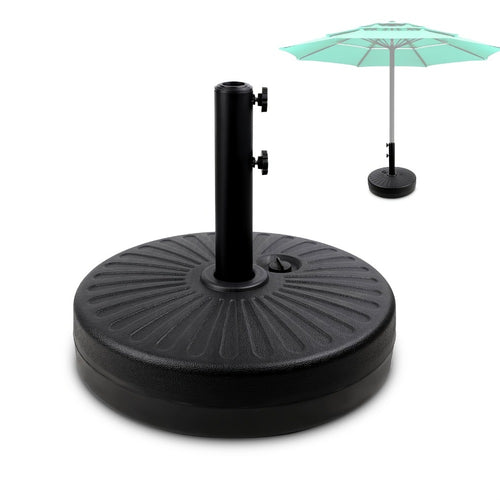 Umbrella Base, Heavy Duty Patio Round Plastic Stand 50lb Capacity 3 Liner Rings Adjustable shown in the main product view
