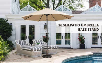 Round Heavy-Duty Umbrella Base Stand for Outdoor Shade and Protection in Patio detail image - detail view 9