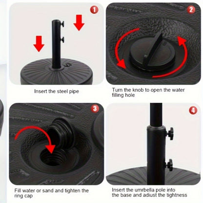 Round Heavy-Duty Umbrella Base with Weather-Resistant Finish detail image - detail view 14
