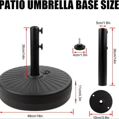 Round Heavy-Duty Umbrella Base with Weather-Resistant Finish detail image - detail view 16