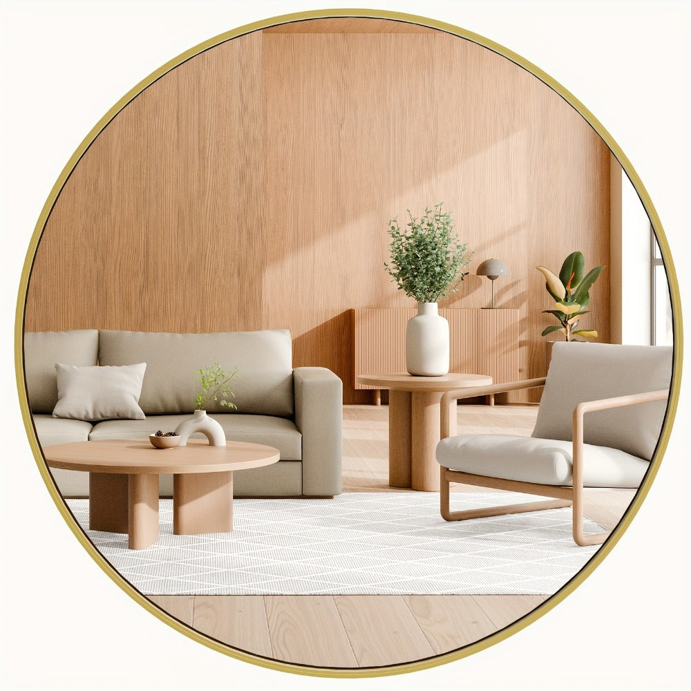 Round Metal Wall Mirror, Decorative Wall Mirror for Dressing and Daily Routines detail image - detail view 11