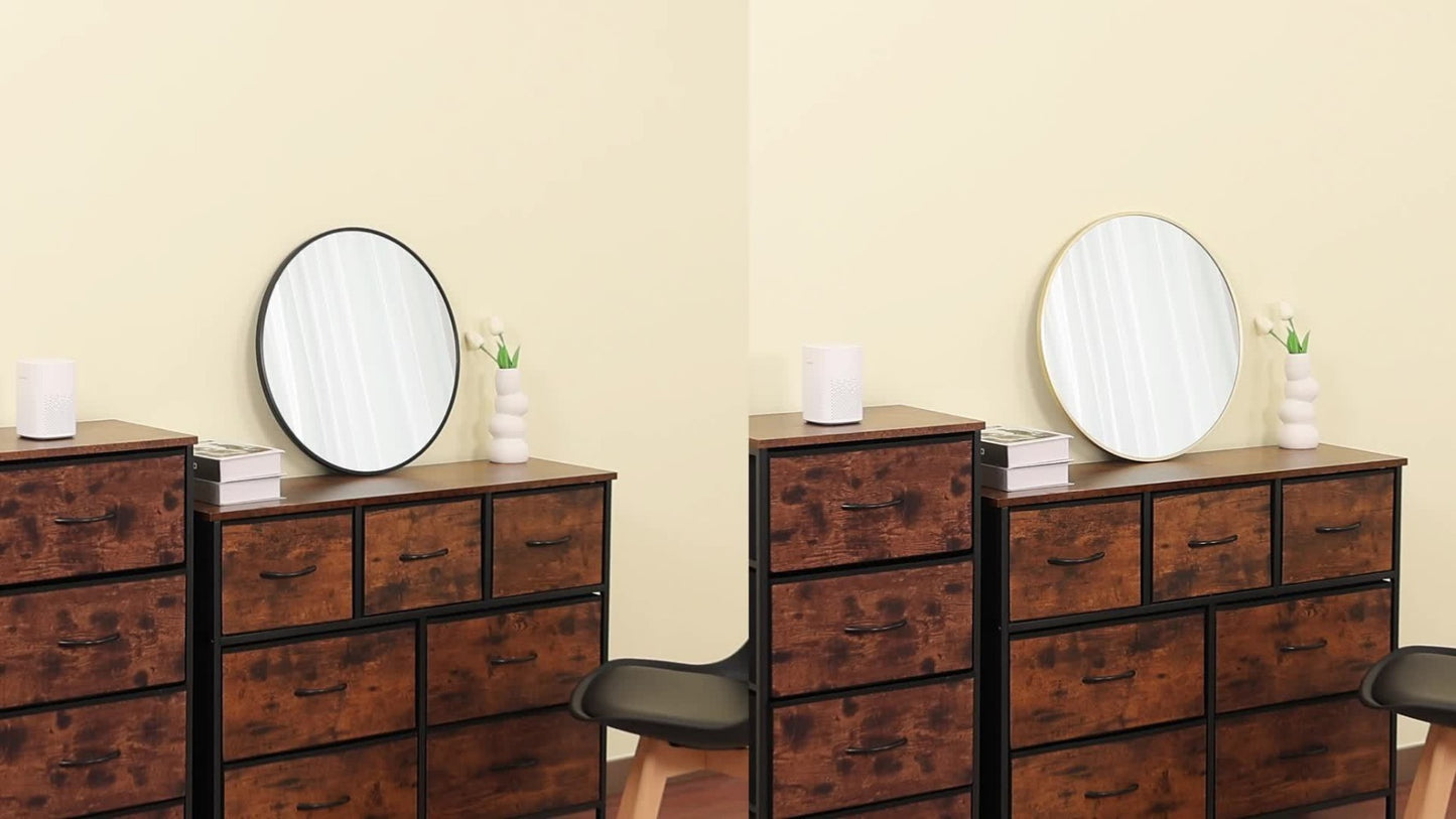 Round Metal Wall Mirror, Decorative Wall Mirror for Dressing and Daily Routines detail image - detail view 15