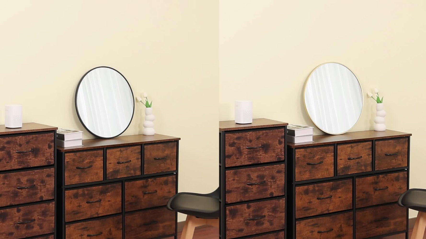 Round Metal Wall Mirror, Decorative Wall Mirror for Dressing and Daily Routines detail image - detail view 15