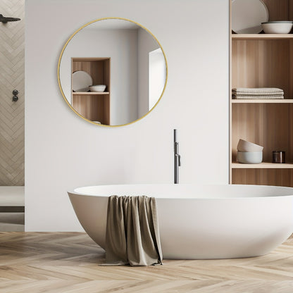 Round Metal Wall Mirror, Entryway Accent Mirror for Dressing and Daily Routines detail image - detail view 6