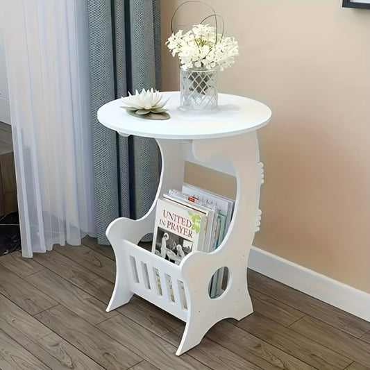 Nightstand, Mini Round Modern Minimalist Side Table for Small Spaces shown in the main product view