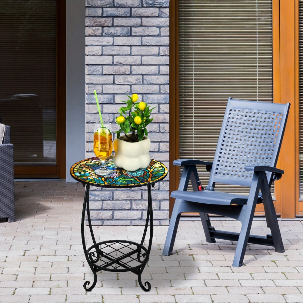 Round Outdoor Side Table, Adirondack Side Table for Outdoor Serving and Relaxation detail image