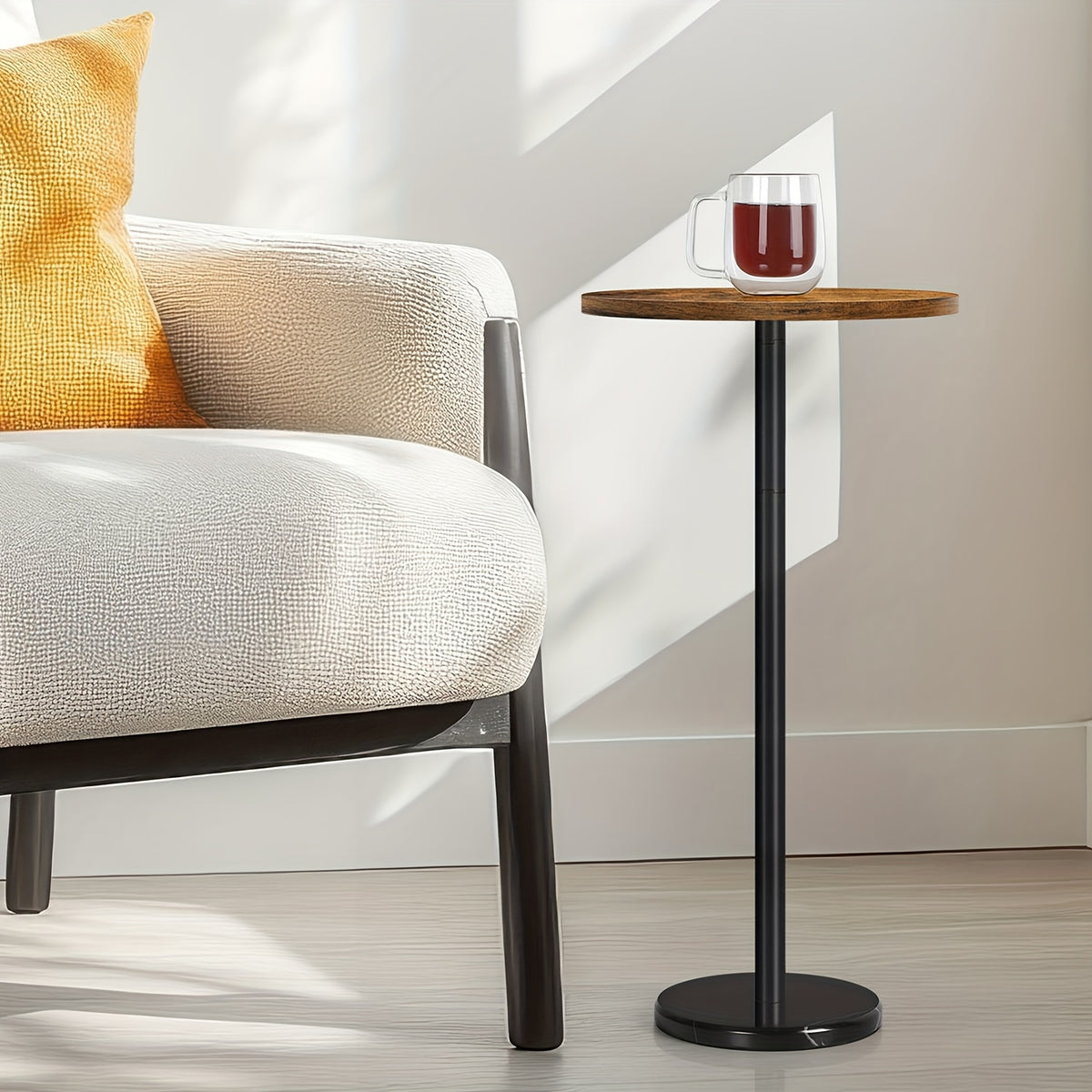 Outdoor Side Table shown in the Rustic Brown + Black, 1 option