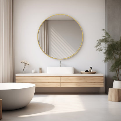 Round Wall Mirror, Bathroom Vanity Mirror for Dressing and Daily Routines detail image - detail view 18