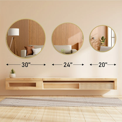 Round Wall Mirror, Entryway Accent Mirror for Dressing and Daily Routines detail image