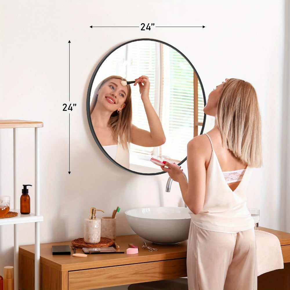 Round Wall Mirror, Entryway Accent Mirror for Dressing and Daily Routines detail image - detail view 3
