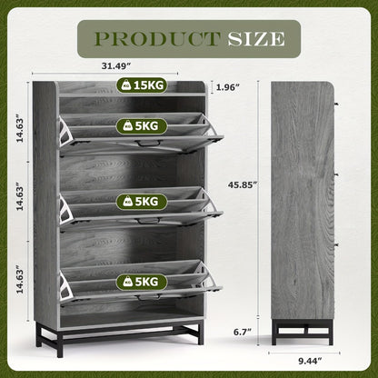 Shoe Cabinet with Large-Capacity Storage, Entryway Shoe Organizer detail image - detail view 24