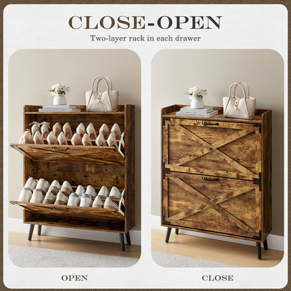 Shoe Cabinet with Large-Capacity Storage, Entryway Shoe Organizer detail image - detail view 29