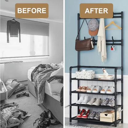 Shoe Rack with Tool-Free Assembly for Organized Everyday Storage in Entryway detail image - detail view 10