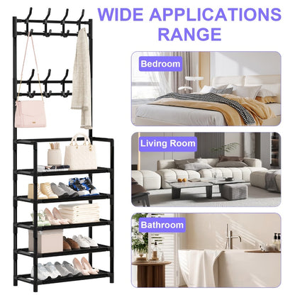 Shoe Rack with Tool-Free Assembly for Organized Everyday Storage in Entryway detail image - detail view 14