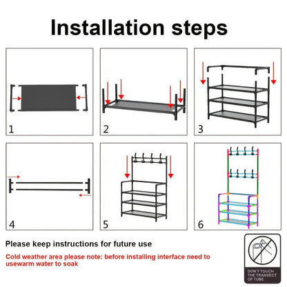 Shoe Rack with Tool-Free Assembly for Organized Everyday Storage in Entryway detail image - detail view 15