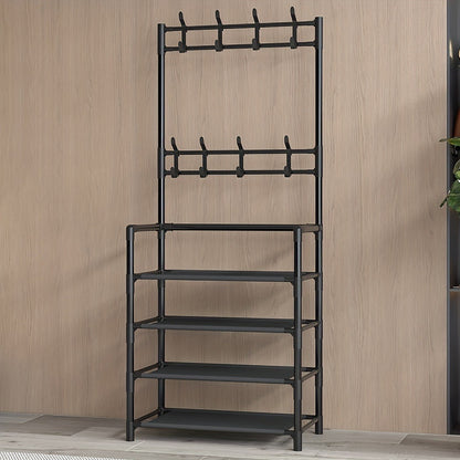 Shoe Rack with 10 Shoe Bags, Entryway Shoe Organizer & Hat Rack for Living Room Bedroom shown in the main product view