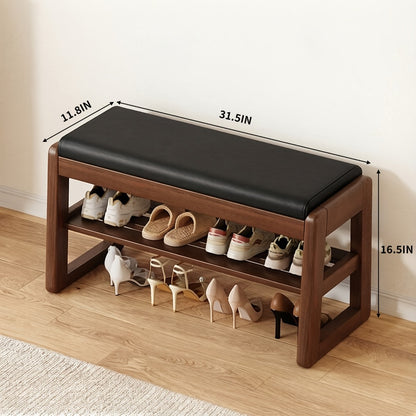 Solid Wood Entryway Shoe Cabinets And Benches with Large-Capacity Storage detail image - detail view 5