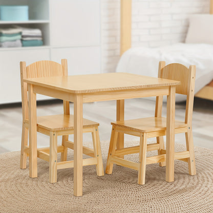 Kids Table and Chair Set shown in the ALL SOLID WOOD option
