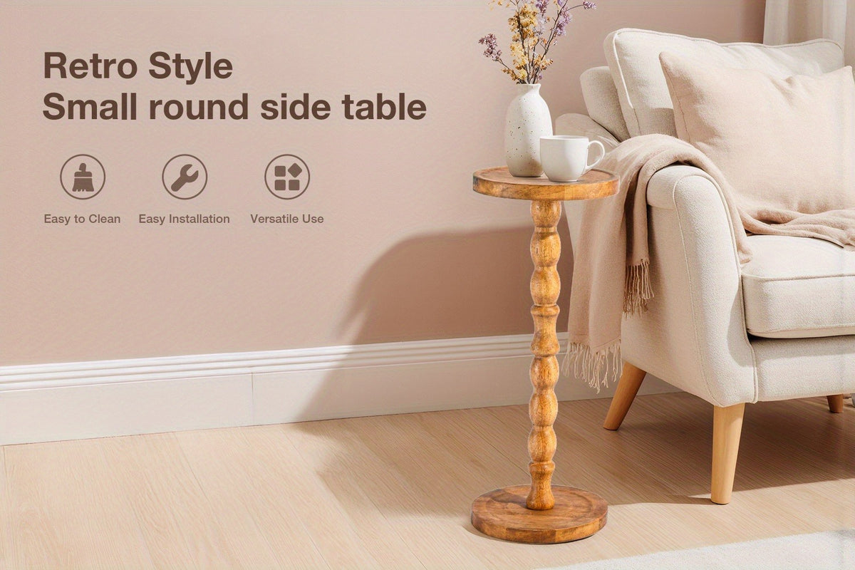 Solid Wood Side Table, Small Accent Table for Work, Display, and Everyday Use detail image - detail view 14