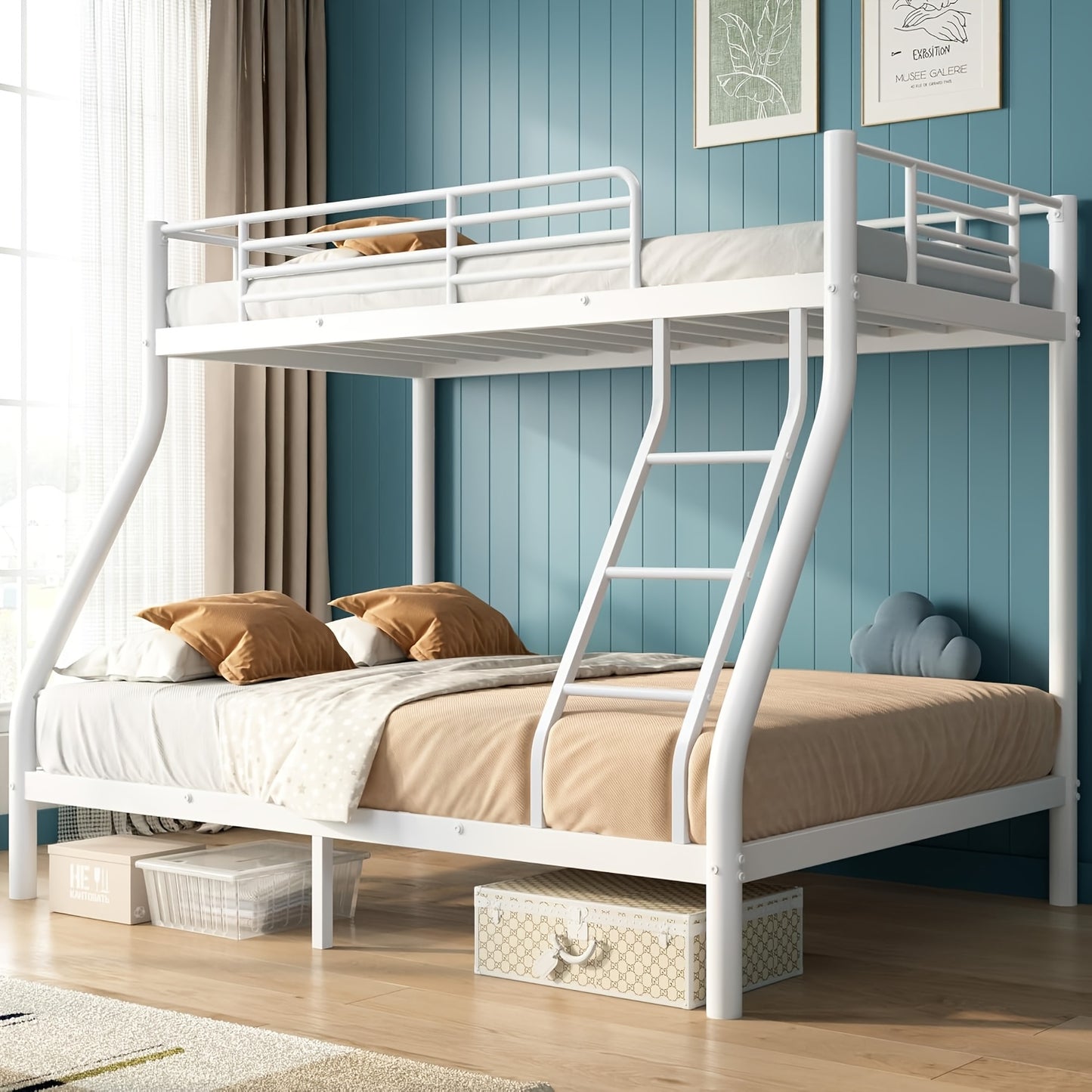 Bunk Bed shown in the White(Twin Over Full) option
