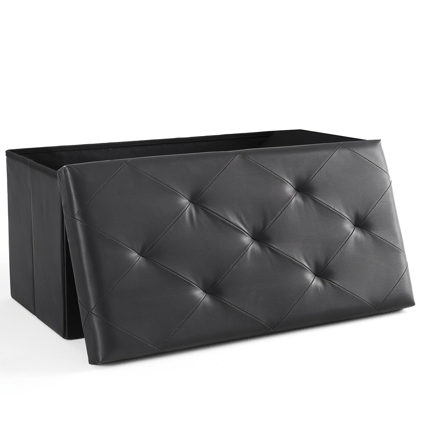 Storage Ottoman shown in the Black, 30 Inch option