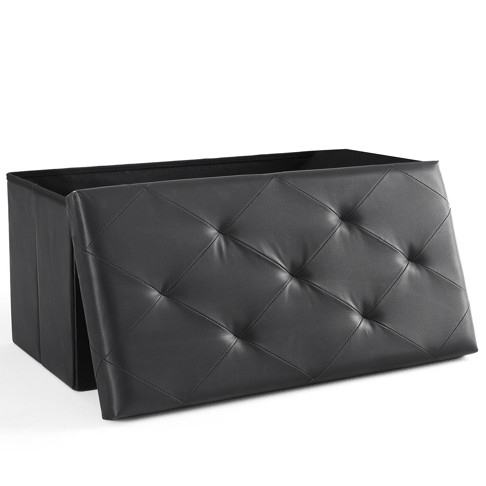 Storage Ottoman shown in the Black, 30 Inch option