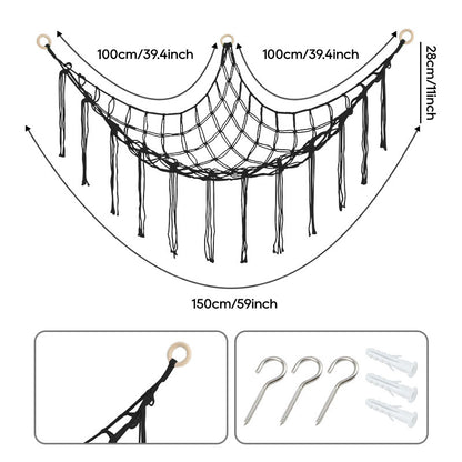 Stuffed Animal Storage Hammock with LED Lighting and Washable Cover for Kids' Room detail image - detail view 14