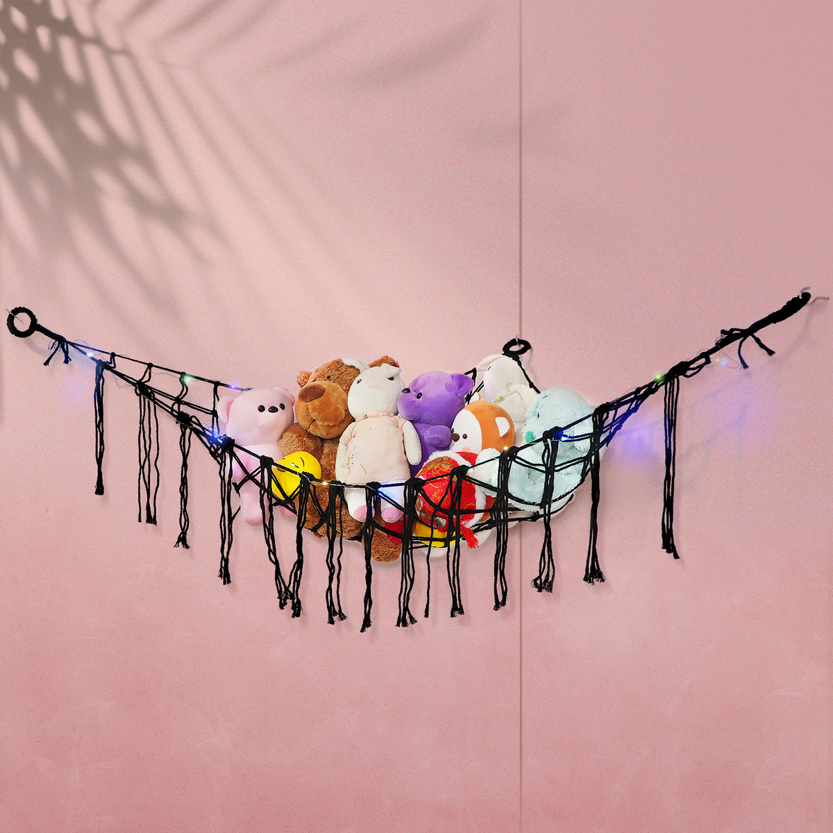 Stuffed Animal Storage Hammock with LED Lighting and Washable Cover for Kids' Room detail image - detail view 15