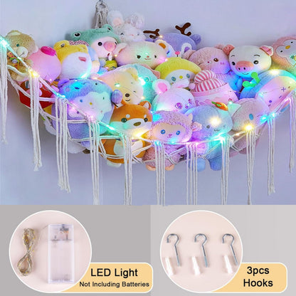 Stuffed Animal Storage Hammock with LED Lighting and Washable Cover for Kids' Room detail image - detail view 22
