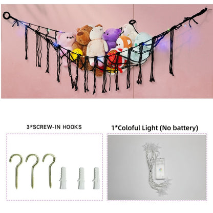 Stuffed Animal Storage Hammock with LED Lighting and Washable Cover detail image - detail view 3