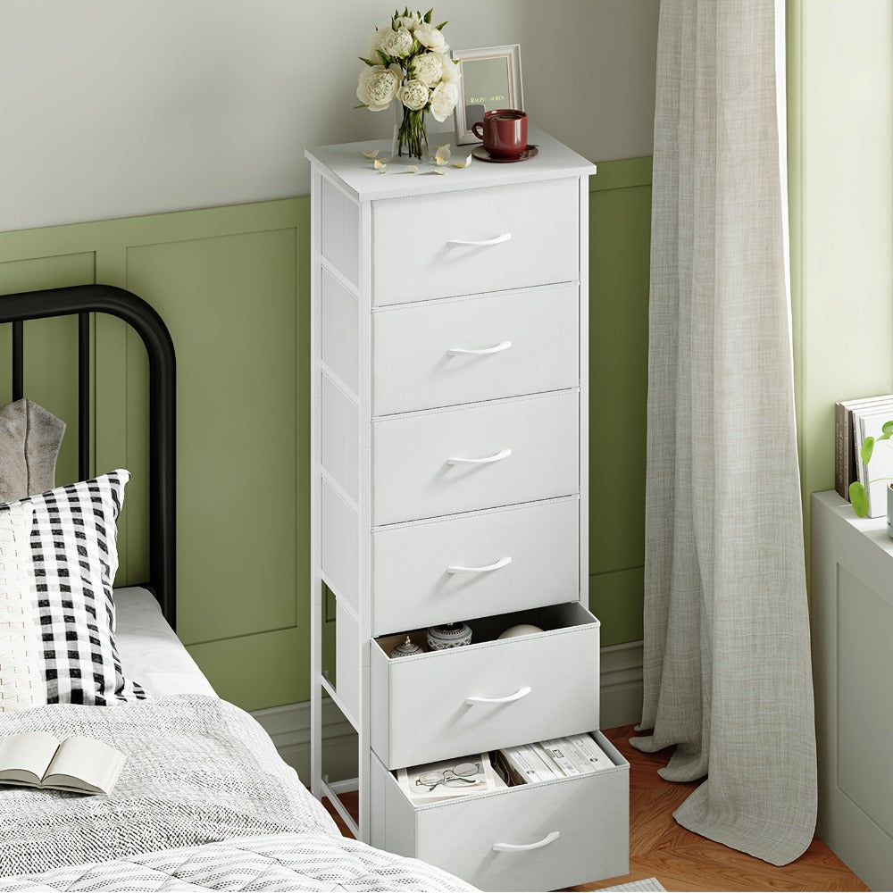 Tall Fabric Dresser with Multiple Color Options, Bedroom Drawer Chest detail image - detail view 12